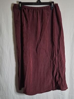 a.n.a Wine Elastic-Waist Maxi Skirt